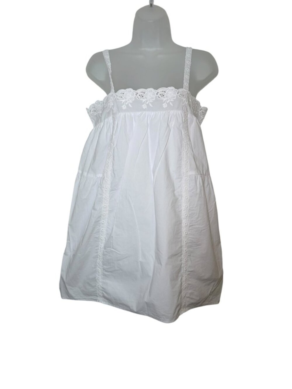 Kourt Florence White Cotton Babydoll Mini Dress NWT Small - Picture 2 of 6